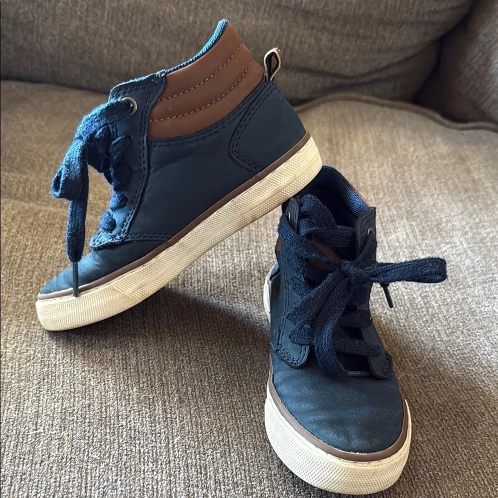 Children’s Place brand, Little Boys as 11, Navy Blue High-Top Sneakers